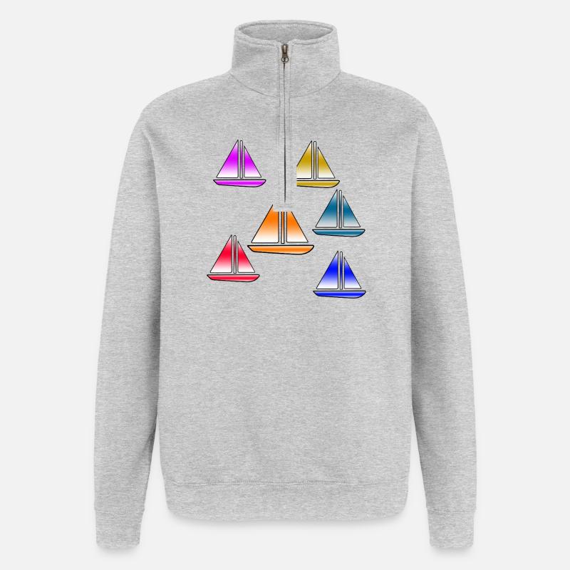 Voile - Sweat à zip 1/4 - gris chiné