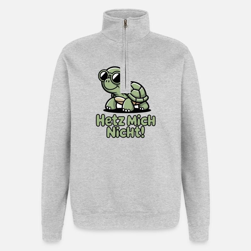 Schildkröte - Quarter-Zip-Sweatshirt - Grau meliert
