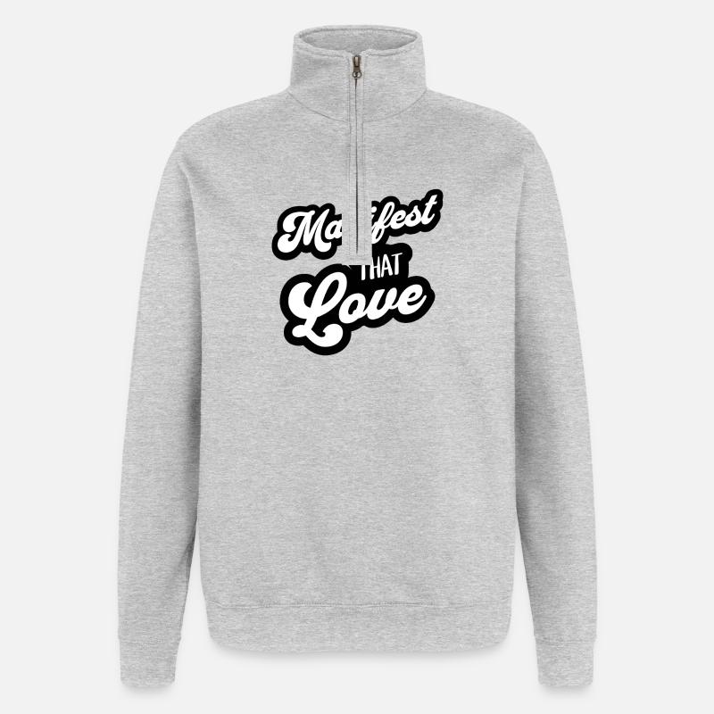 Manifeste cet amour - Sweat à zip 1/4 - gris chiné