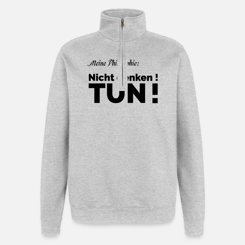 Philosophie - Quarter-Zip-Sweatshirt - Grau meliert