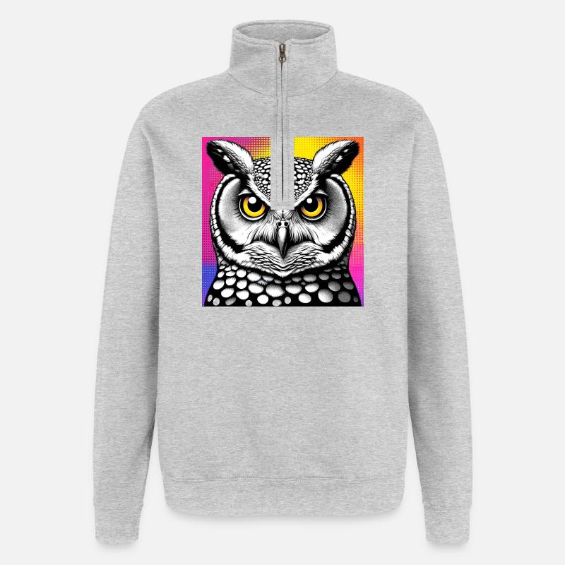 owl - Quarter-Zip Sweatshirt - heather grey