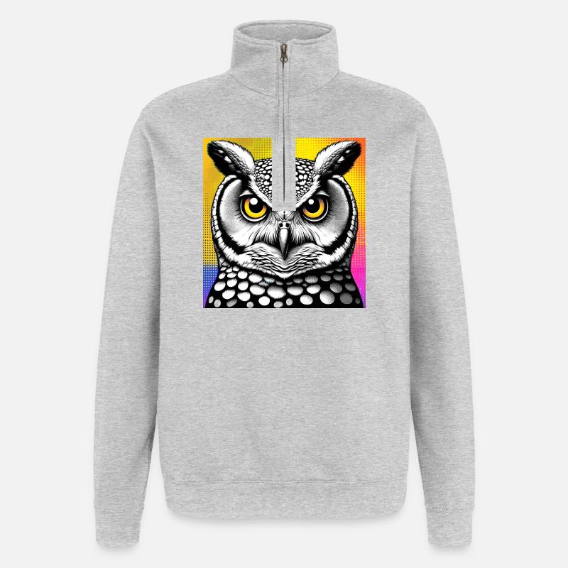 owl - Quarter-Zip Sweatshirt - heather grey