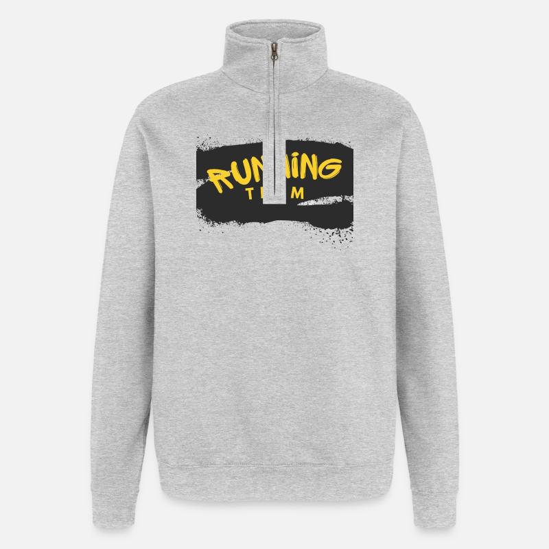 Running Team - Quarter-Zip-Sweatshirt - Grau meliert