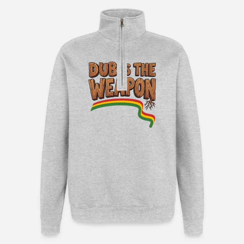 Dub Reggae Weapon - Quarter-Zip Sweatshirt - heather grey