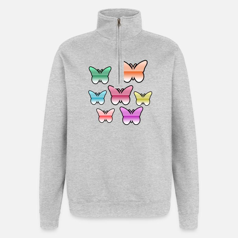 Schnetterlinge - Sweat à zip 1/4 - gris chiné