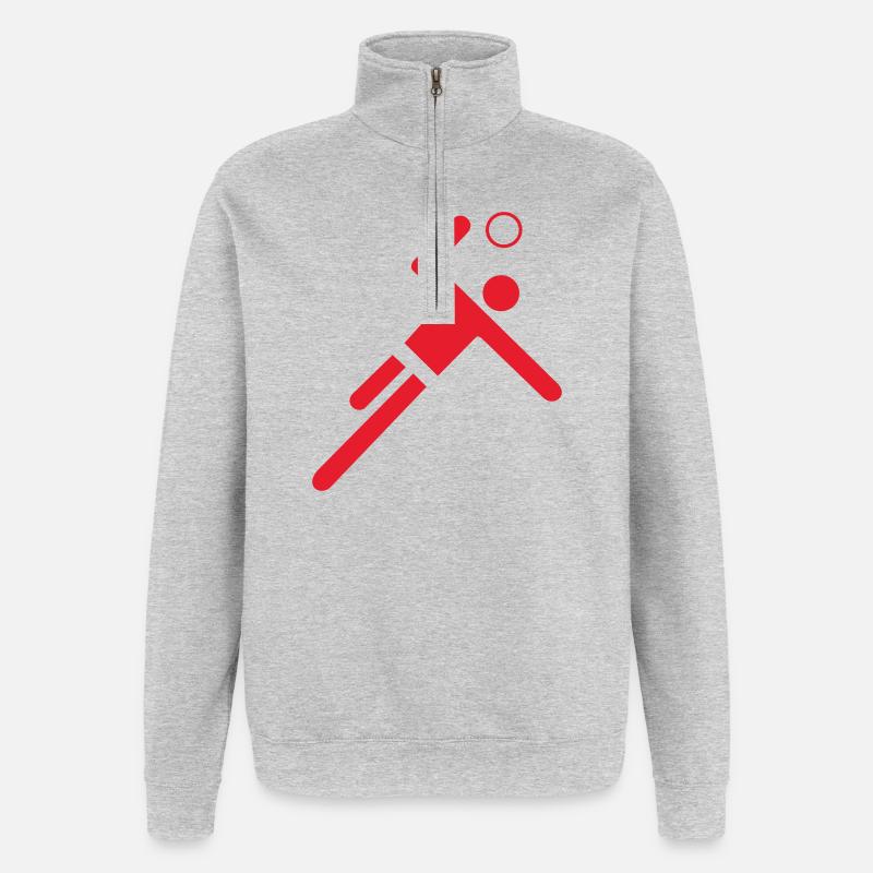 Red handball player - Quarter-Zip Sweatshirt - heather grey