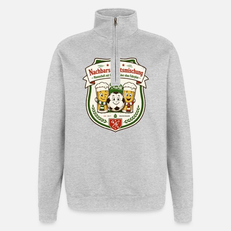 FC Nachbarschaftsmischung - Quarter-Zip-Sweatshirt - Grau meliert