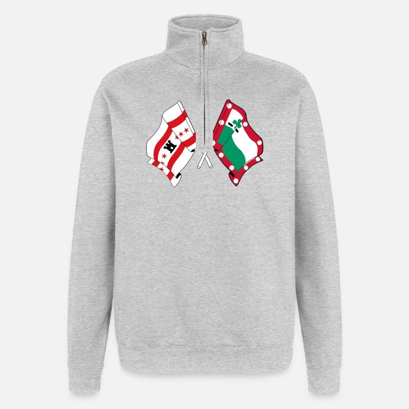 Meppel & Drenthe Flags – Regional Pride - Quarter-Zip Sweatshirt - heather grey