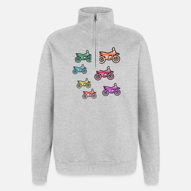 Motorräder - Quarter-Zip-Sweatshirt - Grau meliert