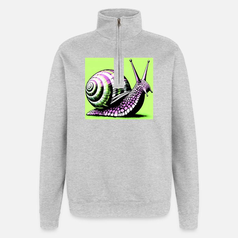 Snail - Quarter-Zip Sweatshirt - heather grey