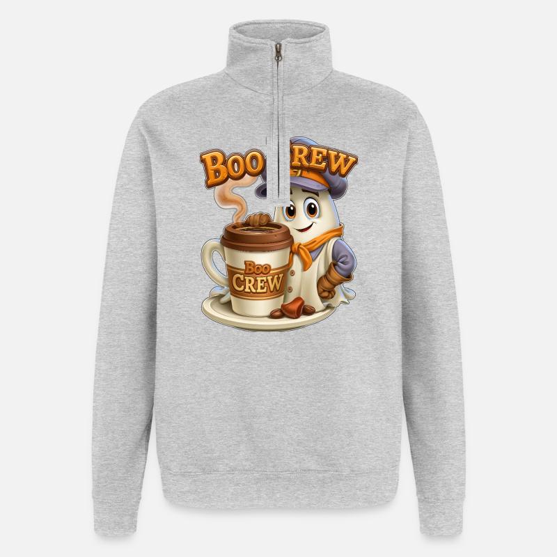 Boo Brew Barista Geist - Quarter-Zip-Sweatshirt - Grau meliert