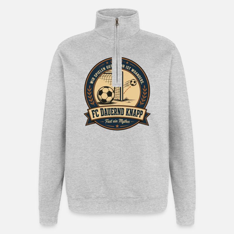 FC Dauernd Knapp - Quarter-Zip-Sweatshirt - Grau meliert