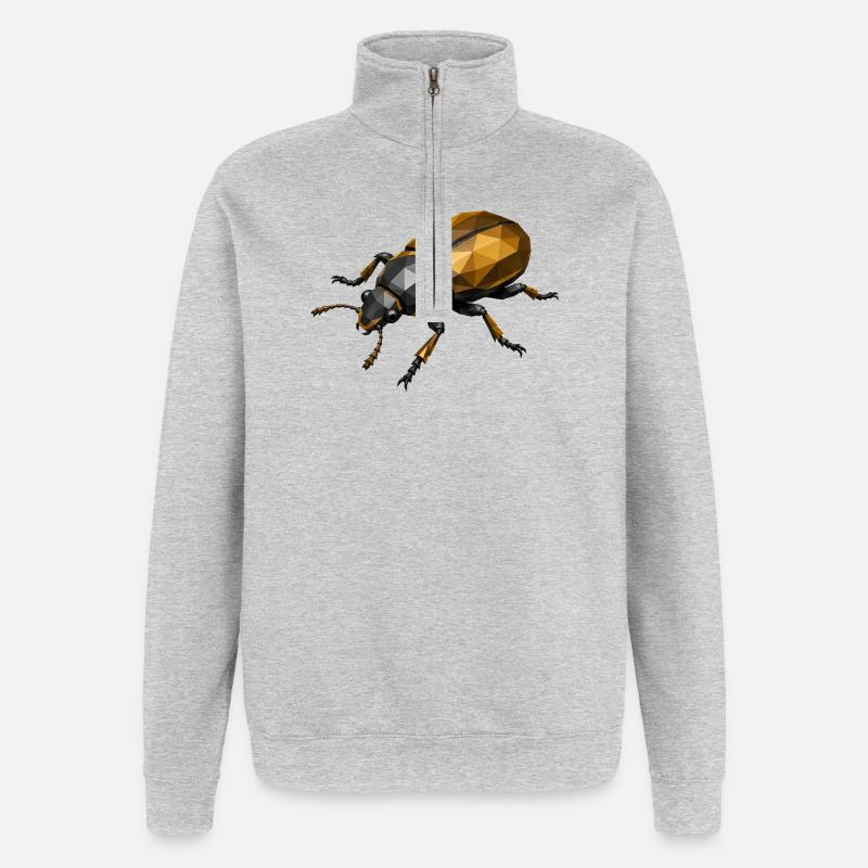 Geometric Low-Poly Insect - Quarter-Zip Sweatshirt - heather grey