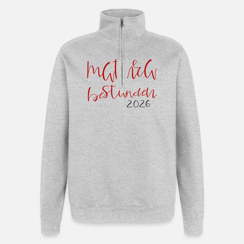 Matura passed - Quarter-Zip Sweatshirt - heather grey