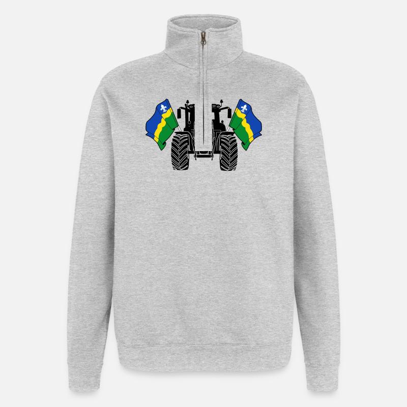 Flevoland_Tractor_Pride - Quarter-Zip-Sweatshirt - Grau meliert