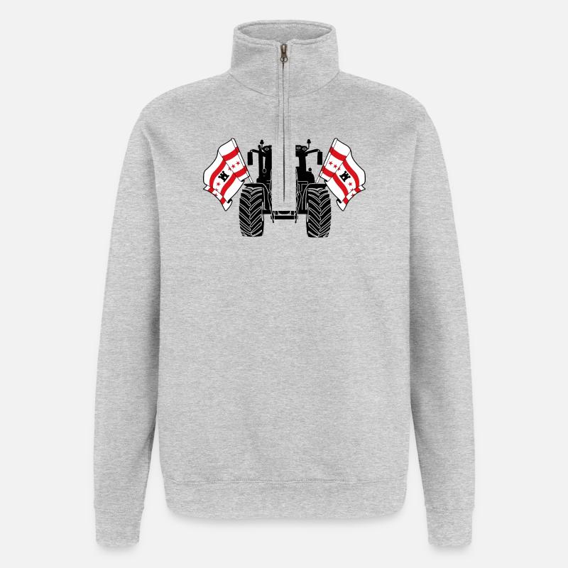 Drenthe_Tractor_Pride - Sweat à zip 1/4 - gris chiné