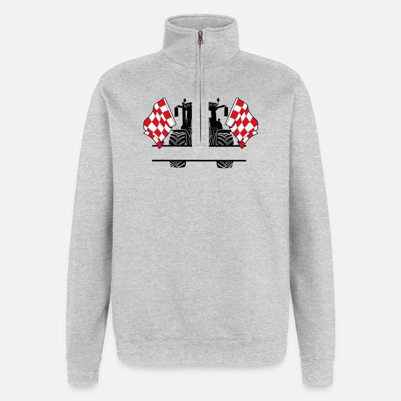 Brabant_Tractor_Custom_Edition - Sweat à zip 1/4 - gris chiné