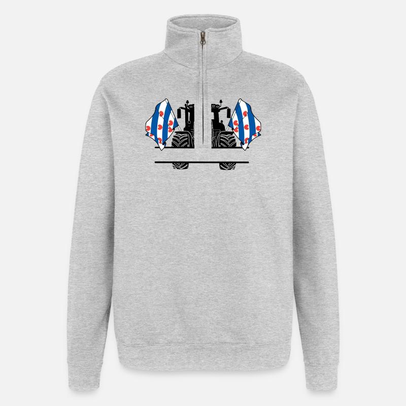 Friesland_Tractor_Custom_Edition - Sweat à zip 1/4 - gris chiné