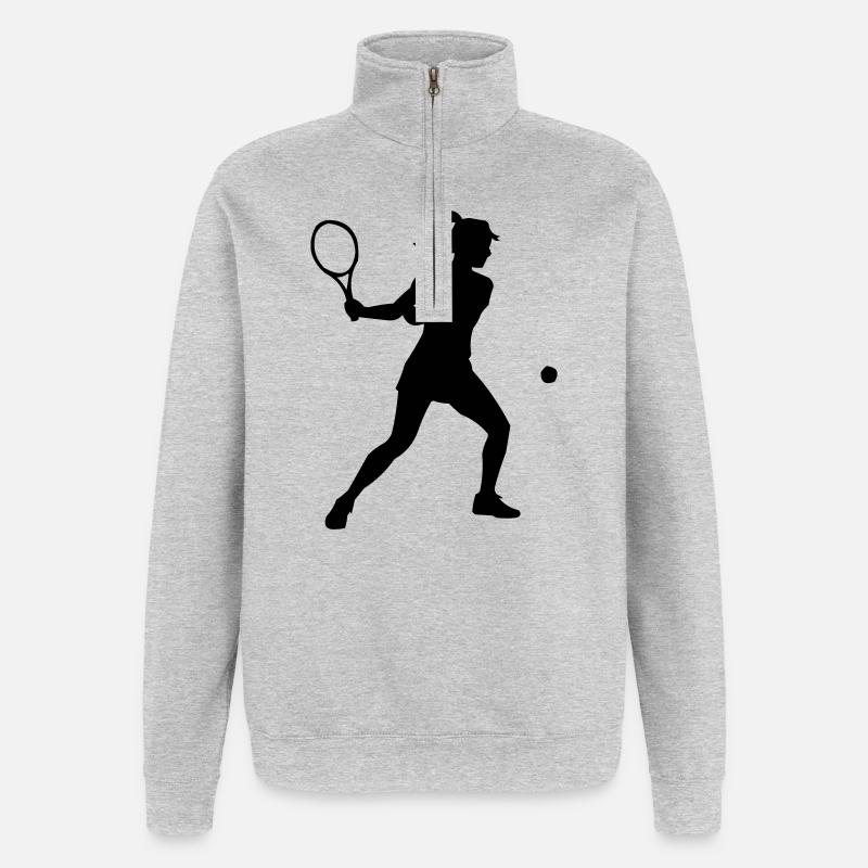 Tennis player - Quarter-Zip Sweatshirt - heather grey