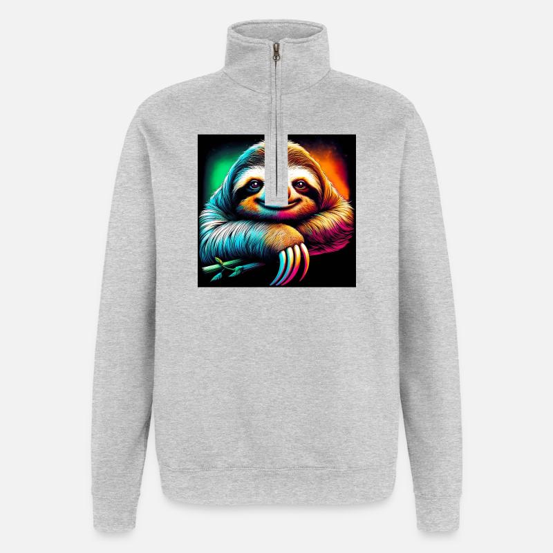 paresse - Sweat à zip 1/4 - gris chiné