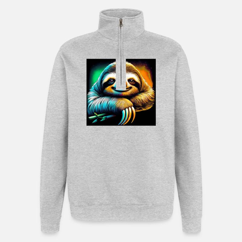 paresse - Sweat à zip 1/4 - gris chiné