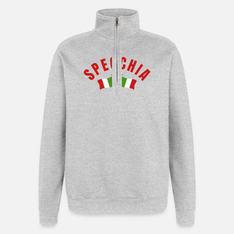 Speccchia Italian Flags Emblem - Quarter-Zip Sweatshirt - heather grey
