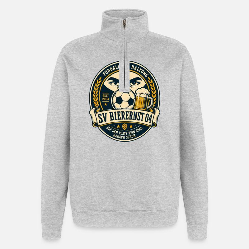 SV Bierernst 04 - Quarter-Zip-Sweatshirt - Grau meliert