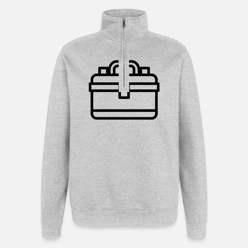 boîte à outils - Sweat à zip 1/4 - gris chiné