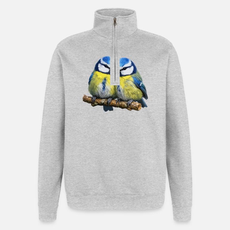 Zwei Blaue - Quarter-Zip-Sweatshirt - Grau meliert