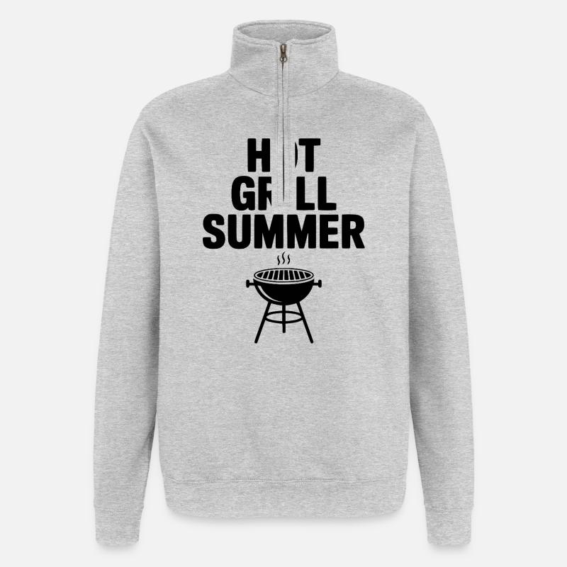 Hot Grill Summer - Quarter-Zip Sweatshirt - heather grey