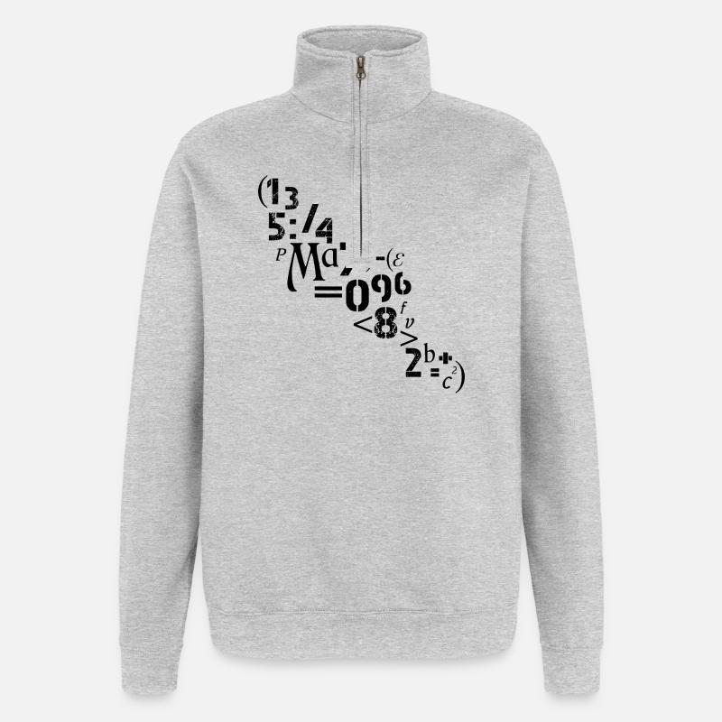 Mathématicien, enseignant Nombres, analyste de signes - Sweat à zip 1/4 - gris chiné