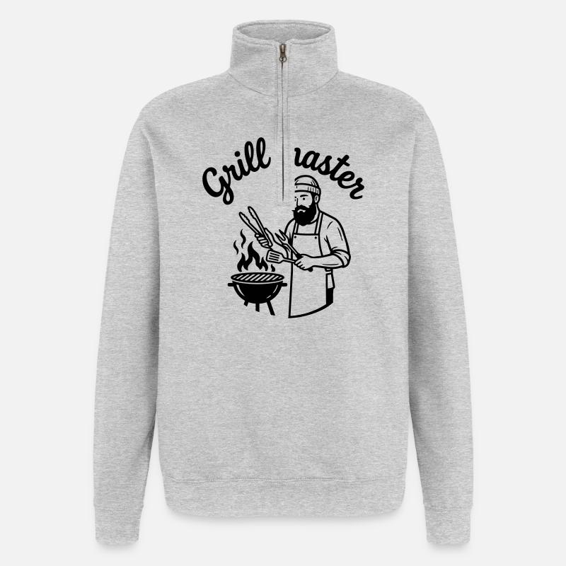 griller - Sweat à zip 1/4 - gris chiné
