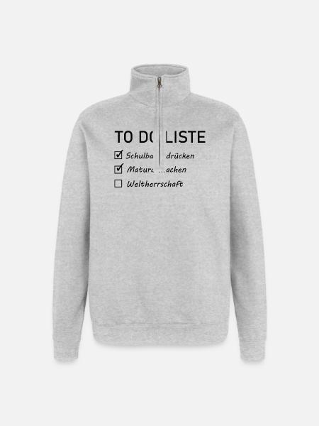 Matura Spruch - Quarter-Zip-Sweatshirt - Grau meliert