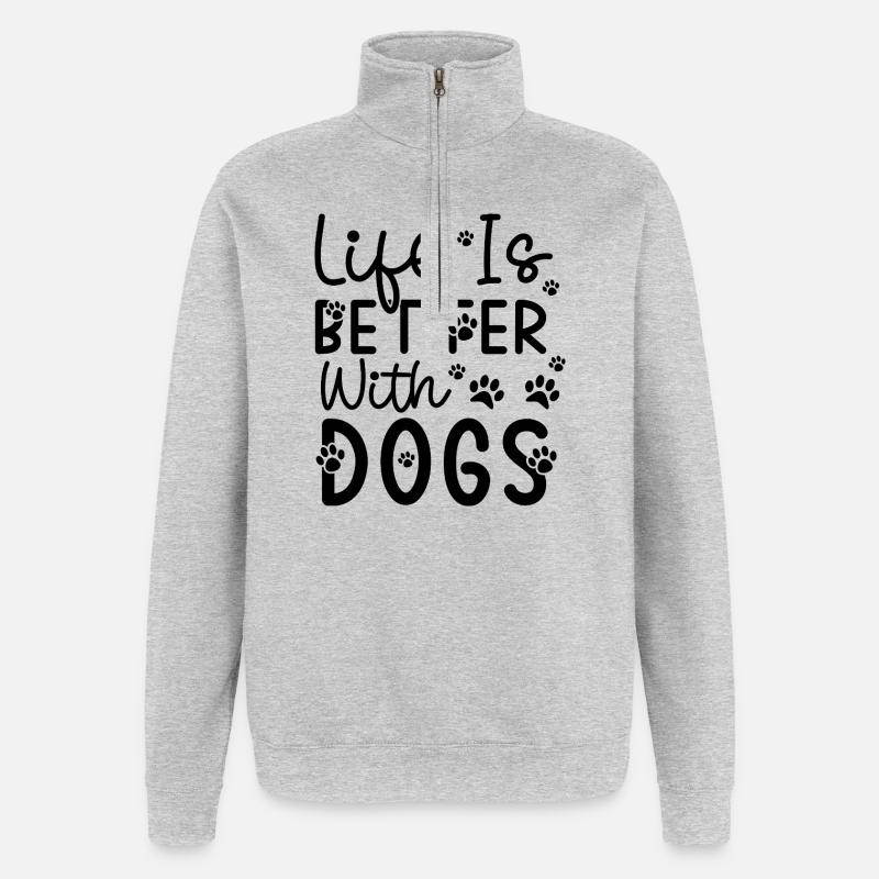 Monochrome Minimal Abstract Pattern - Quarter-Zip Sweatshirt - heather grey