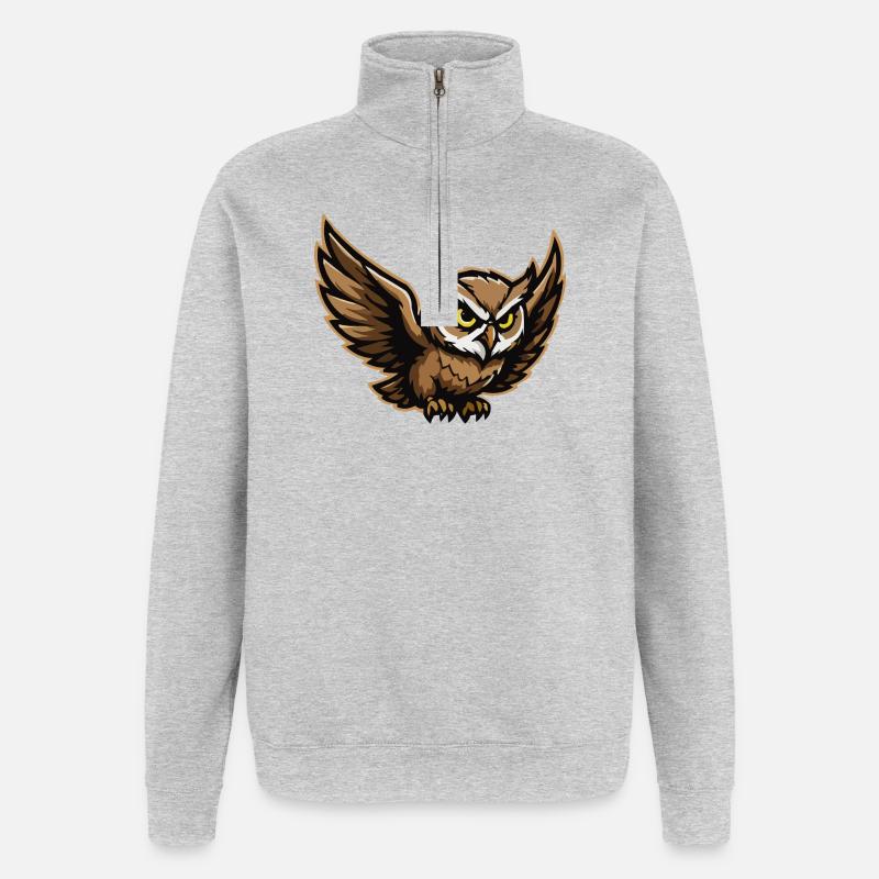 Tempête d’ailes NightOwl - Sweat à zip 1/4 - gris chiné