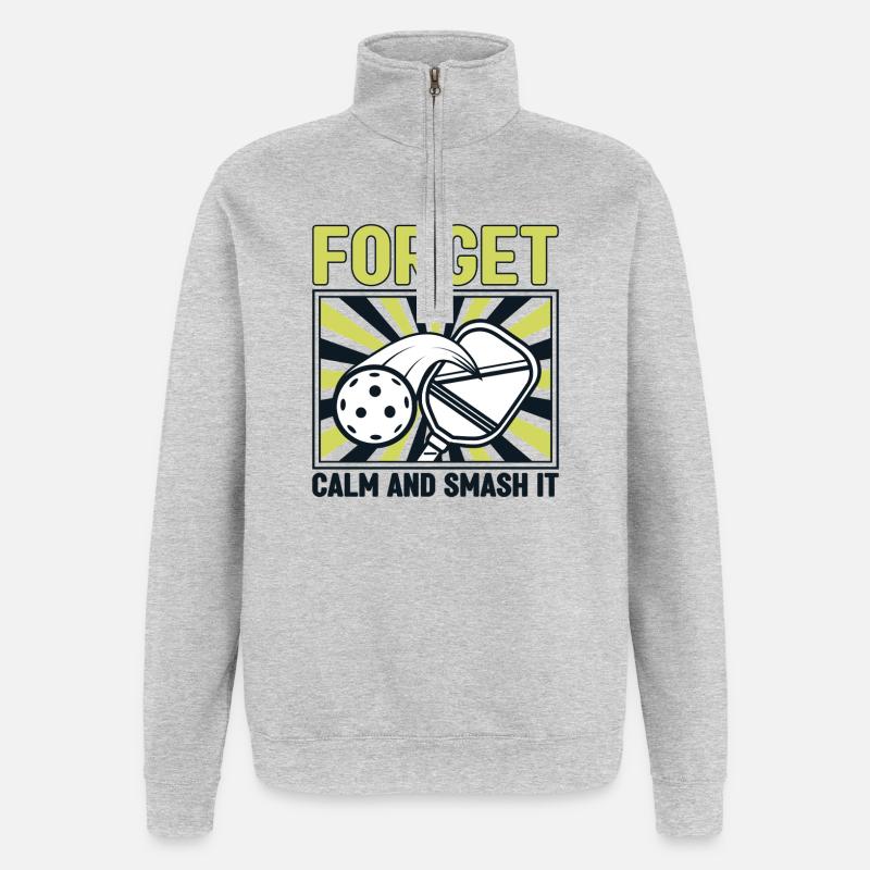Oubliez le silence – dégagez ! - Sweat à zip 1/4 - gris chiné