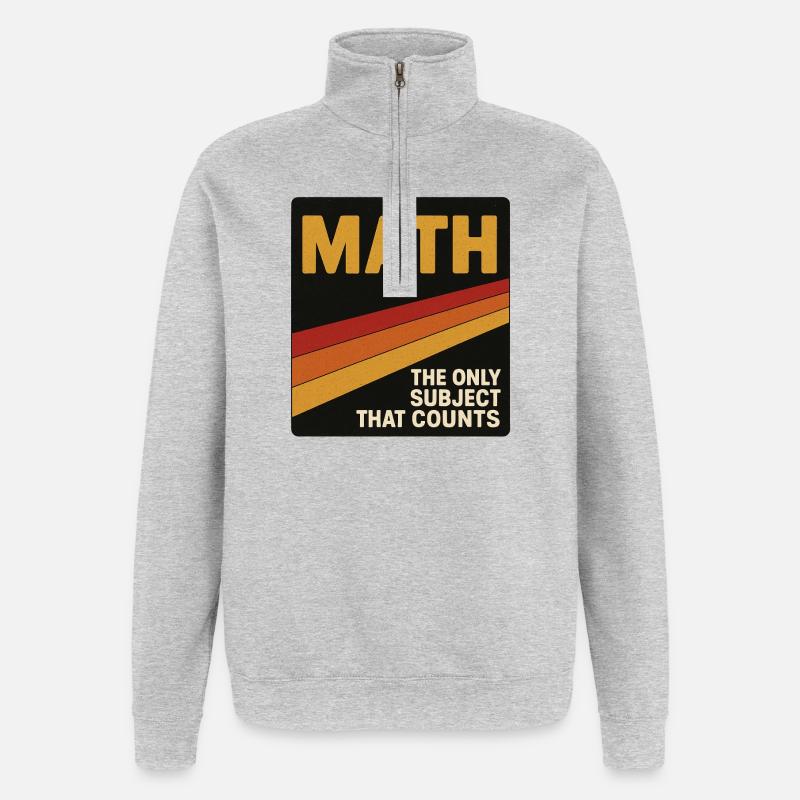 Retro Math Counts Poster - Quarter-Zip Sweatshirt - heather grey