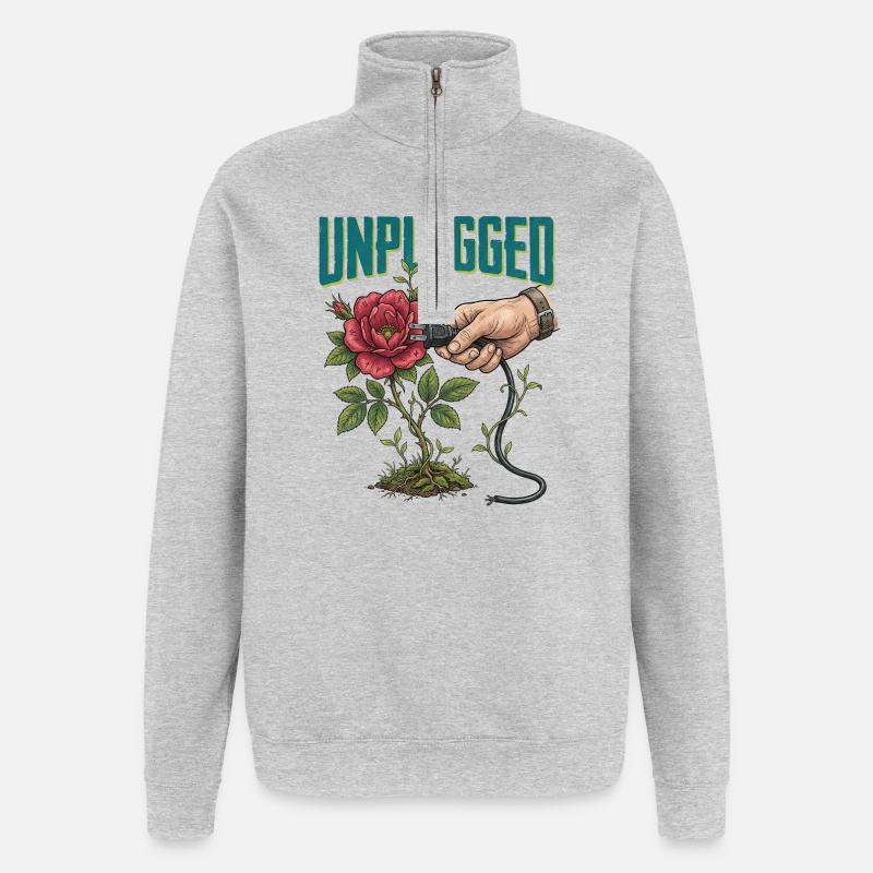Unplugged - Quarter-Zip-Sweatshirt - Grau meliert