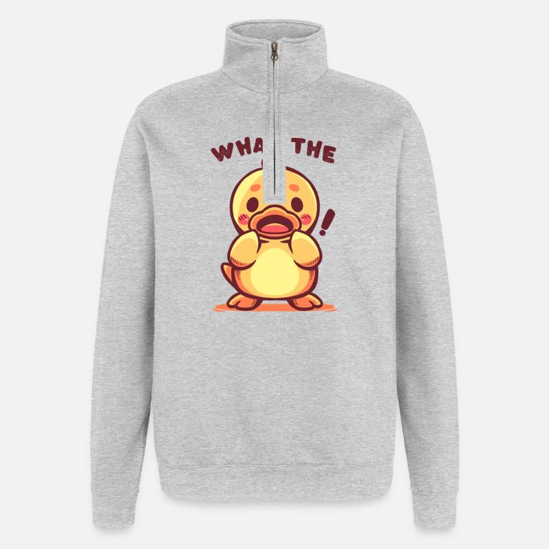 What The - Quarter-Zip Sweatshirt - heather grey