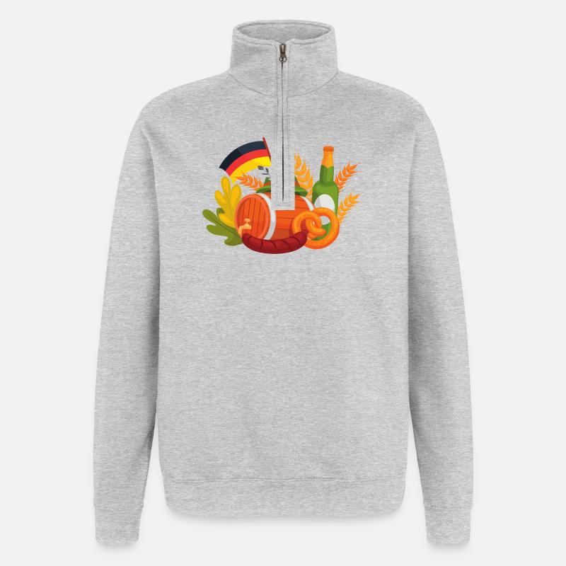 Deutschland Party Feiern - Quarter-Zip-Sweatshirt - Grau meliert