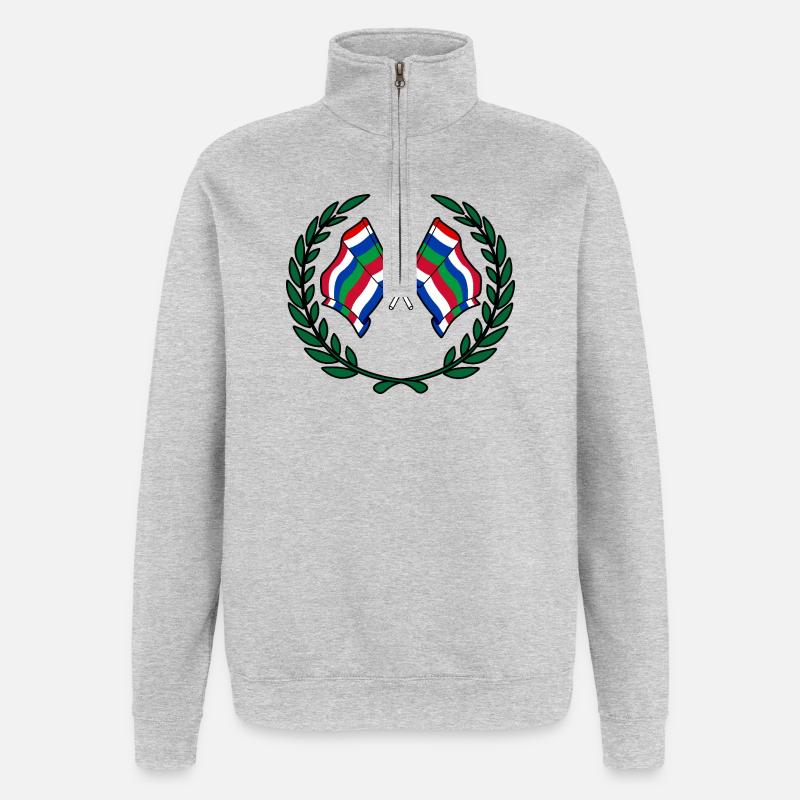 Schier Laurel Flags – Island Pride - Quarter-Zip Sweatshirt - heather grey