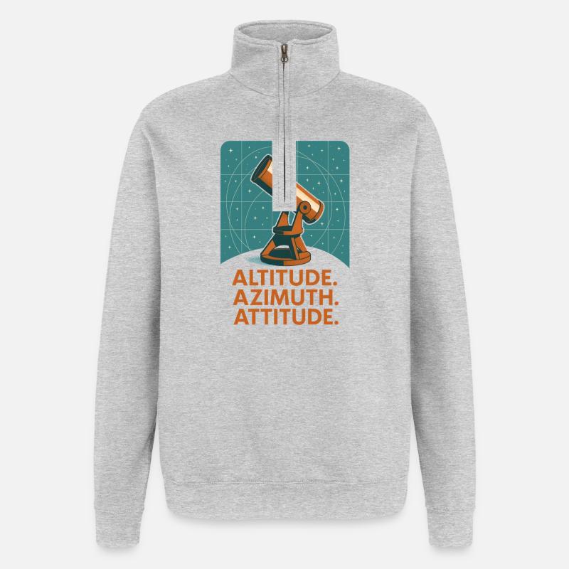 Höhe Azimut Haltung | Astronomie - Quarter-Zip-Sweatshirt - Grau meliert