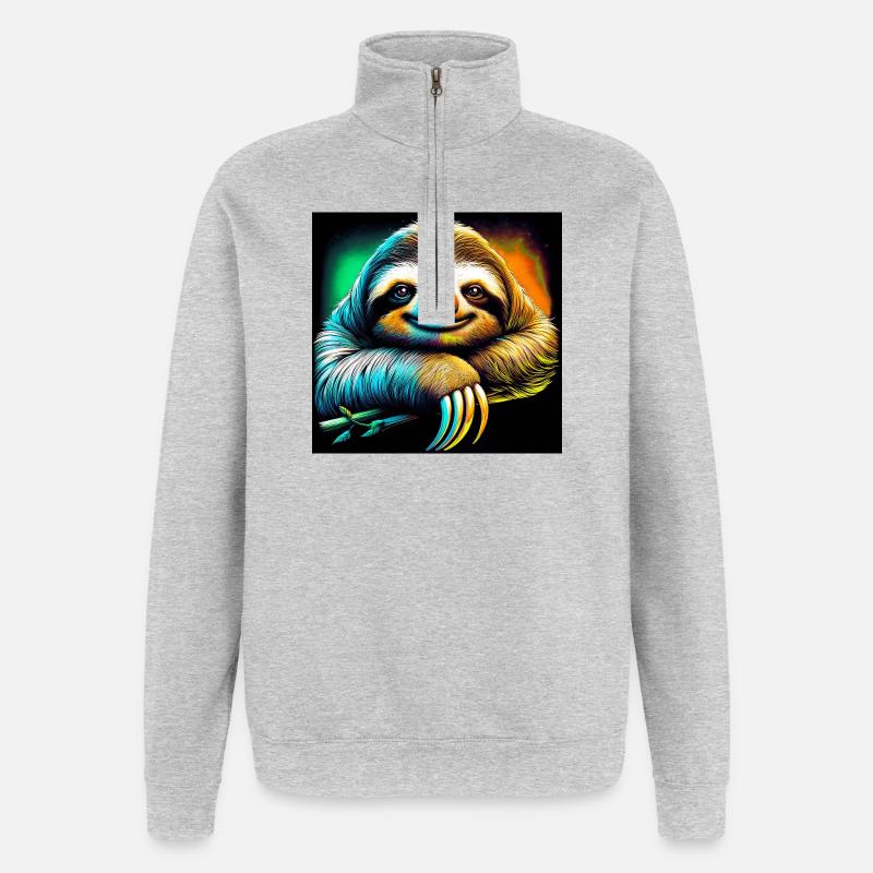 sloth - Quarter-Zip Sweatshirt - heather grey