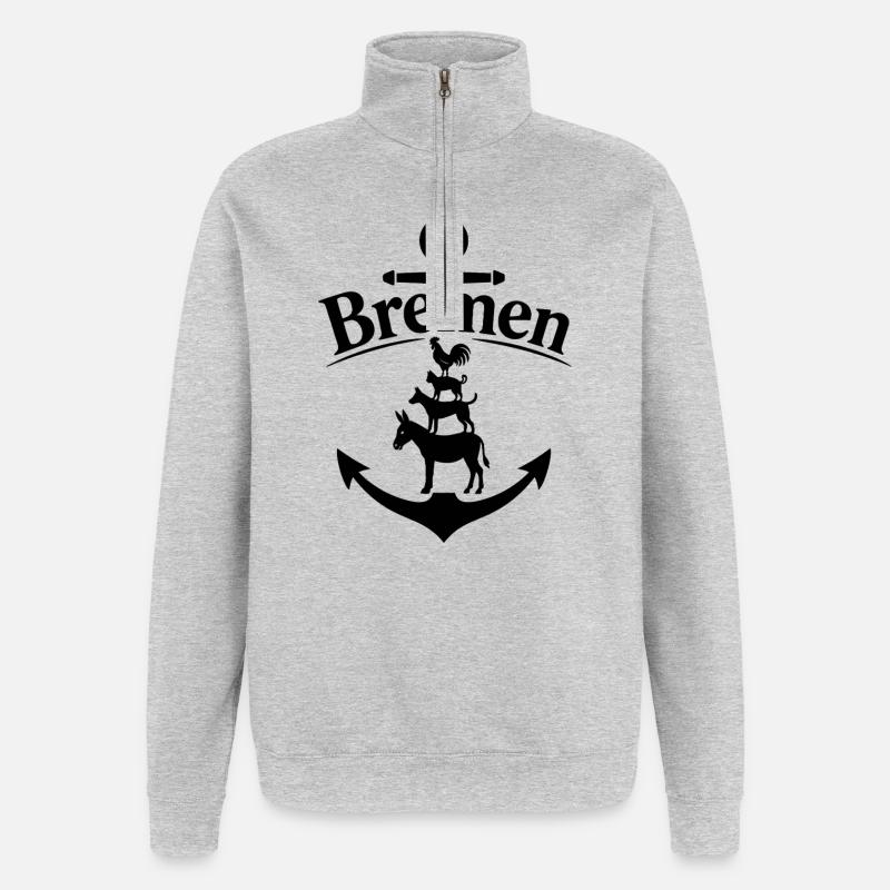 Bremen - Quarter-Zip-Sweatshirt - Grau meliert