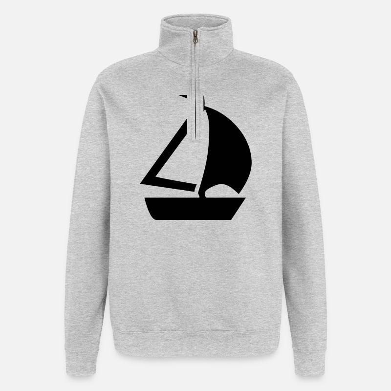 Voile - Sweat à zip 1/4 - gris chiné