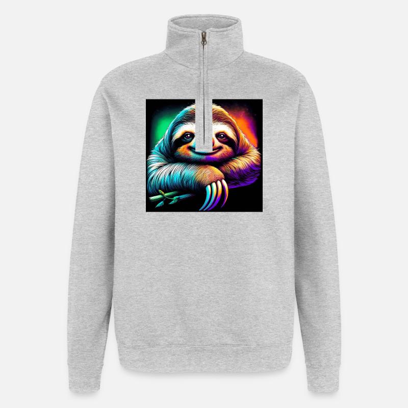 Faultier - Quarter-Zip-Sweatshirt - Grau meliert