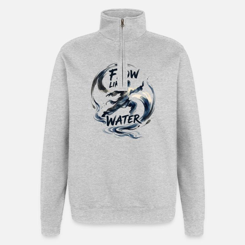 Tai Chi Flow - Quarter-Zip Sweatshirt - heather grey