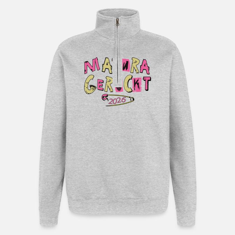 Matura gerockt - Quarter-Zip-Sweatshirt - Grau meliert