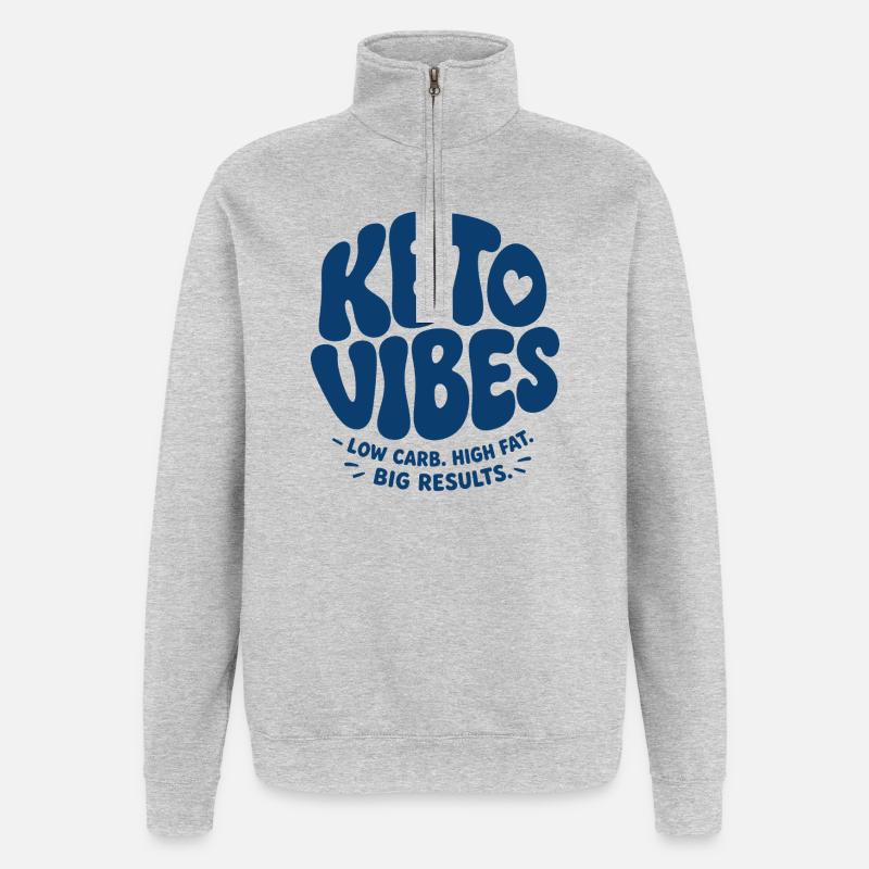 Keto Vibes Low Carb High Fat - Quarter-Zip Sweatshirt - heather grey