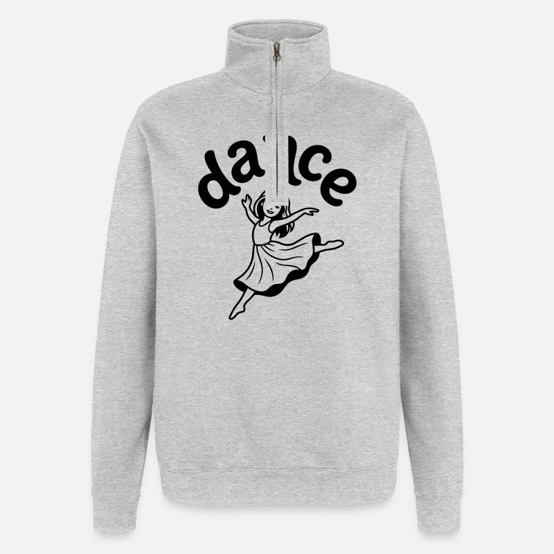 danseuse - Sweat à zip 1/4 - gris chiné